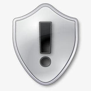 灰色盾形警告图标免抠