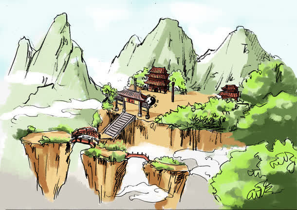 水墨山水免抠