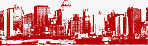红色唯美场景建筑免抠