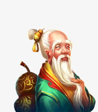 游戏角色白胡子老爷爷古风立绘半身像免抠