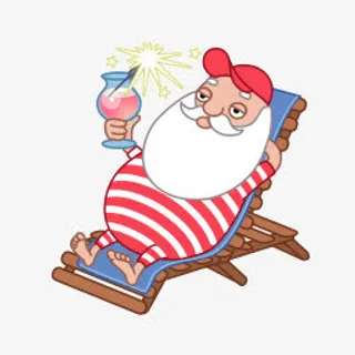 圣诞老人放松夏天图标免抠