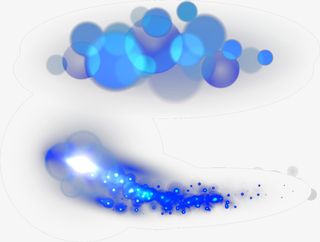 蓝色光效闪烁光影元素免抠