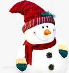 冬日雪人场景手绘免抠