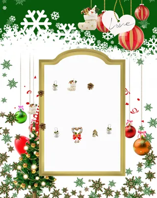 绿色圣诞节文本框海报背景素材高清