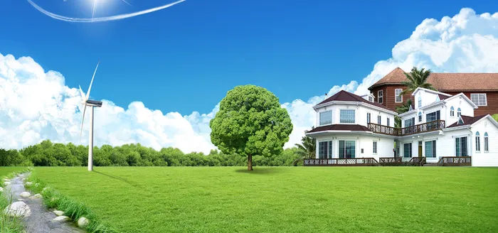 郊野别墅背景高清