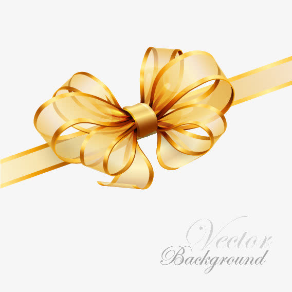 金色蝴蝶结免抠