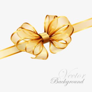 金色蝴蝶结免抠