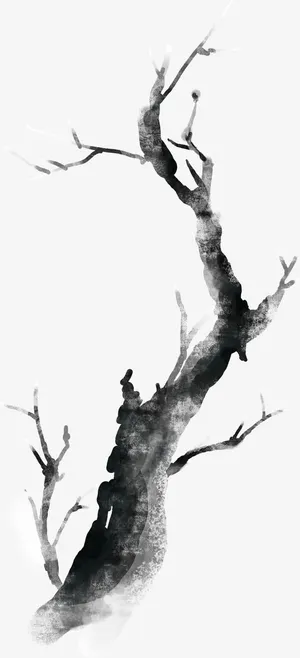 黑色淡雅树枝创意免抠