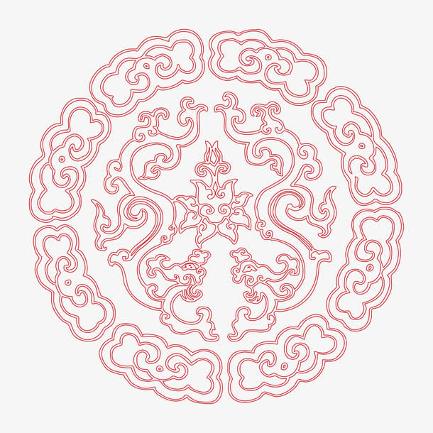 中国风花纹免抠
