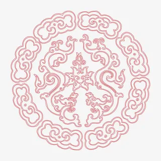 中国风花纹免抠