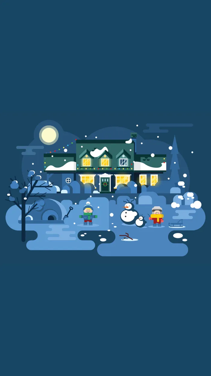 卡通院子雪地H5背景高清