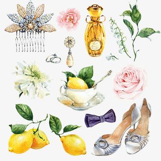 手绘插画婚礼邀请函免抠