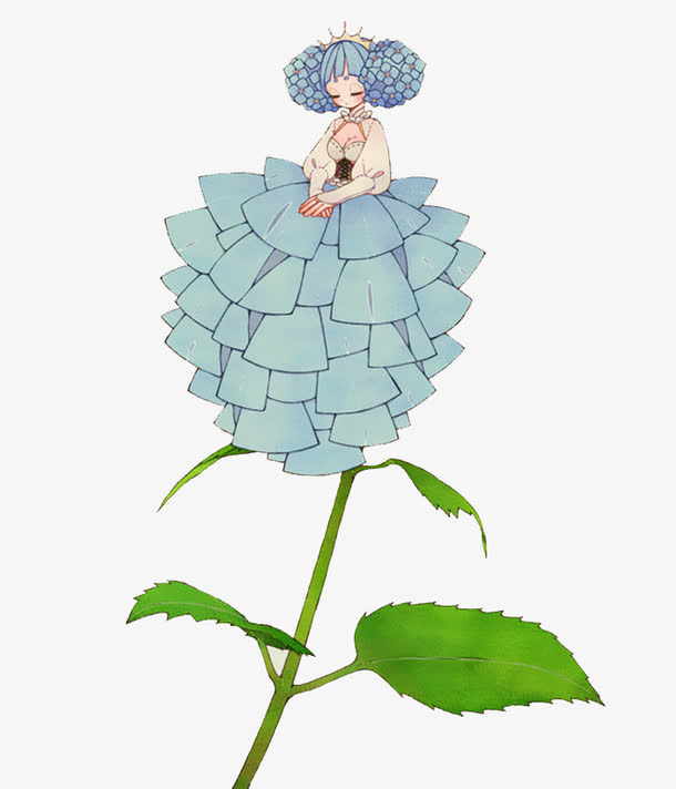 风信子上的小姑娘免抠