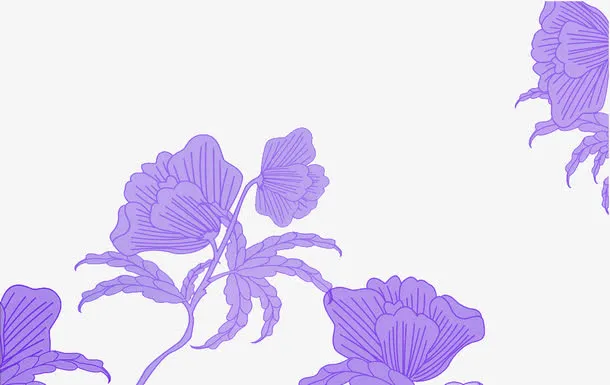 手绘紫藤花底纹素材免抠