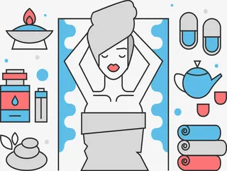 美容护理示意图.免抠