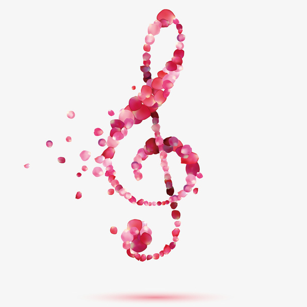 美丽音符装饰花瓣免抠