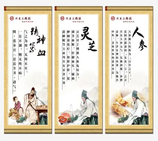 中医挂画中药免抠