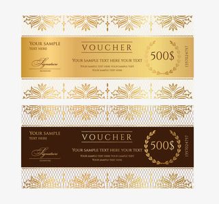 欧式花纹抽奖卷矢量图免抠