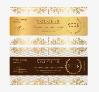 欧式花纹抽奖卷矢量图免抠