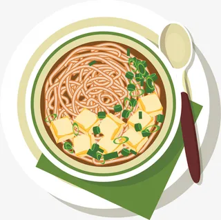 卡通创意面条装饰插画免抠