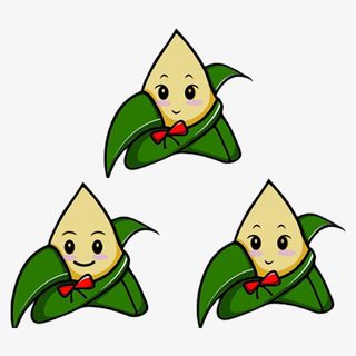 端午节绿色卡通粽子免抠