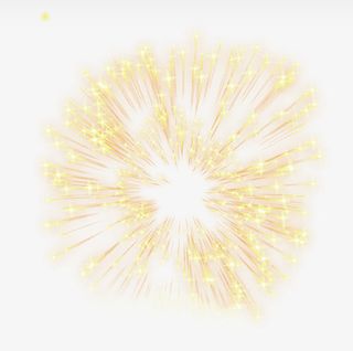 黄色飞舞的烟花免抠