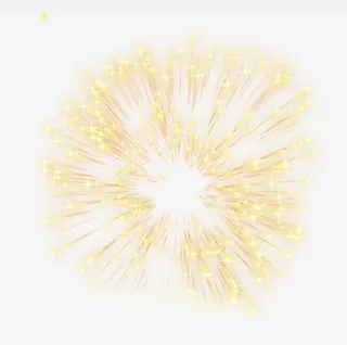 黄色飞舞的烟花免抠