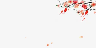 红色中国风花枝灯笼免抠