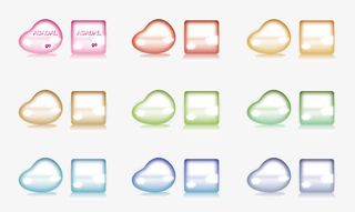 矢量不规则彩色按钮免抠