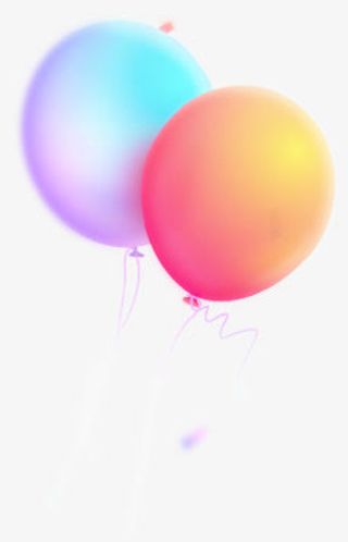 卡通彩色渐变气球免抠