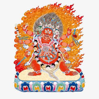 唐卡马头金刚矢量素材免抠