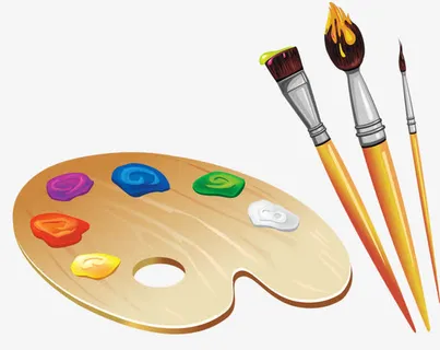 卡通手绘调色盘免抠