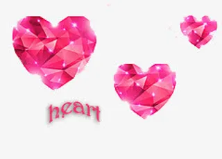 手绘粉色钻石爱心免抠
