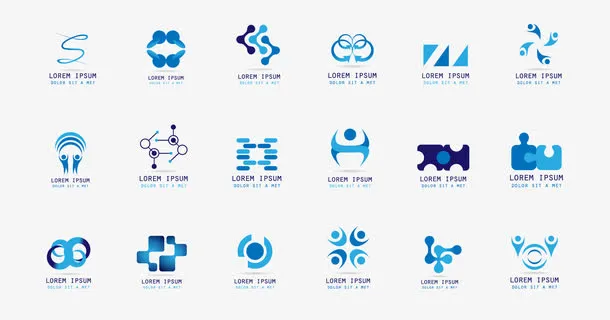 矢量蓝色logo免抠