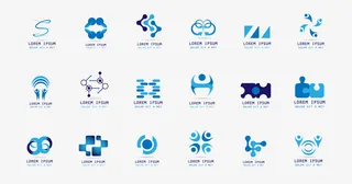 矢量蓝色logo免抠