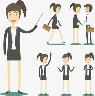 各种姿态的商务小人免抠