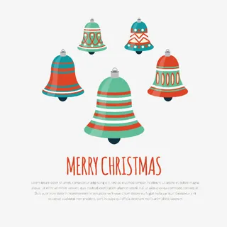 卡通圣诞铃铛装饰背景矢量素材