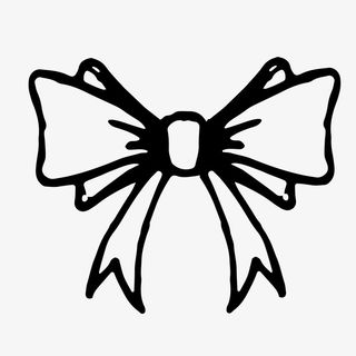 简笔线条蝴蝶结图免抠