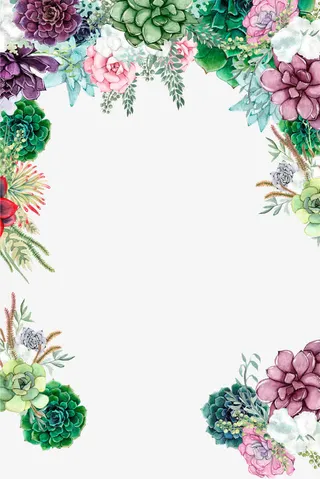 浪漫鲜花情人节边框免抠