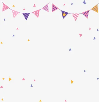 生日派对飘带彩旗免抠手绘/卡通卡通元素