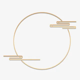 立体金边祥云边框免抠