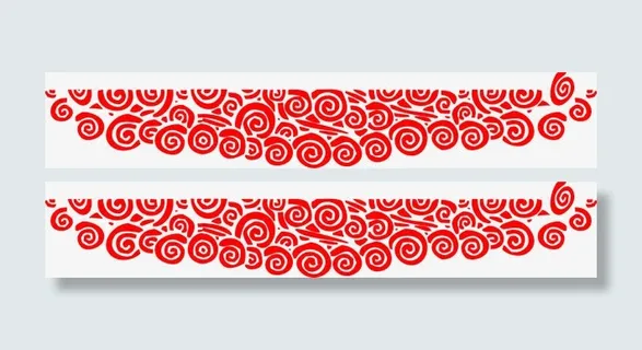 中国风红色花纹底纹免抠