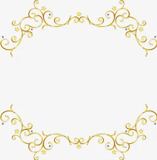 金属花纹边框免抠