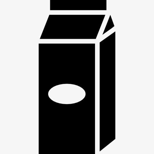 饮料盒黑色容器的形状图标免抠
