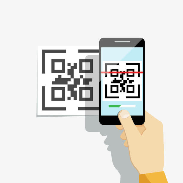 手机扫描二维码免抠标签元素