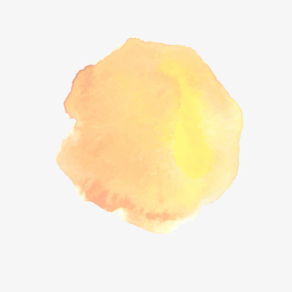 水彩黄色花瓣墨迹免抠