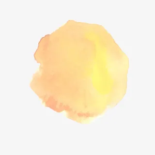 水彩黄色花瓣墨迹免抠