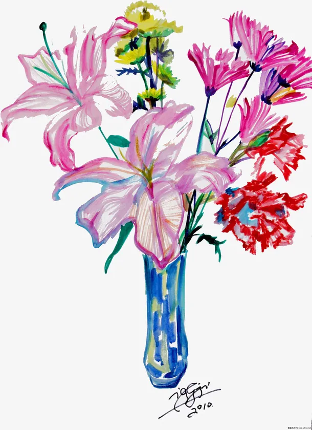 康乃馨捧花免抠