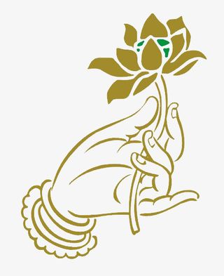 禅意手持莲花手势素材免抠