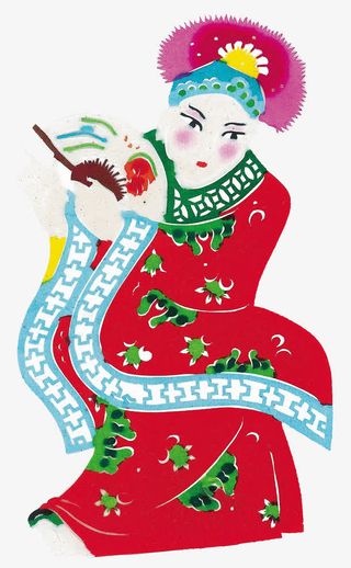 卡通水彩京剧人物免抠